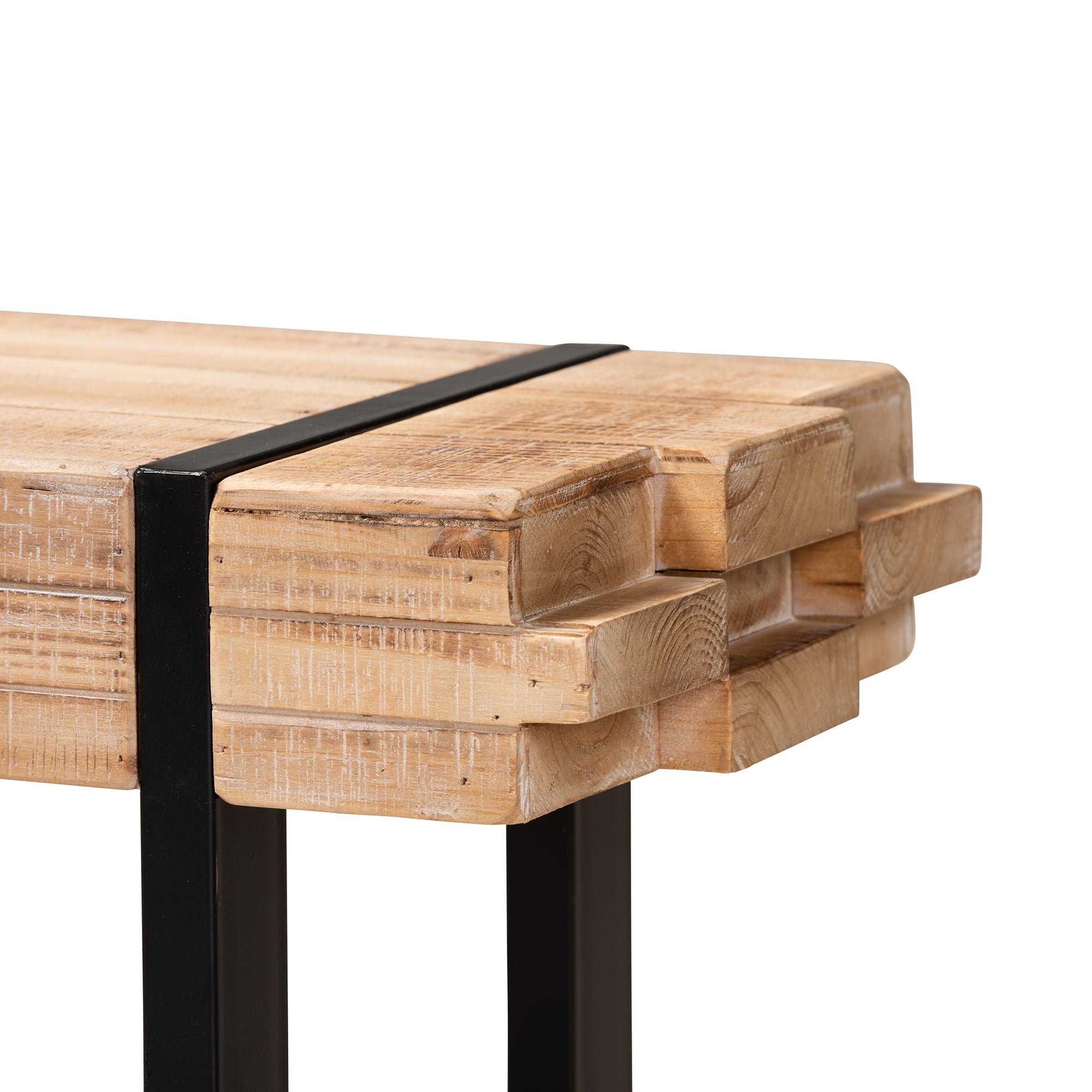 Baxton Studio Medium Density Fiberboard Bench with Rustic and Industrial Design, Natural Brown