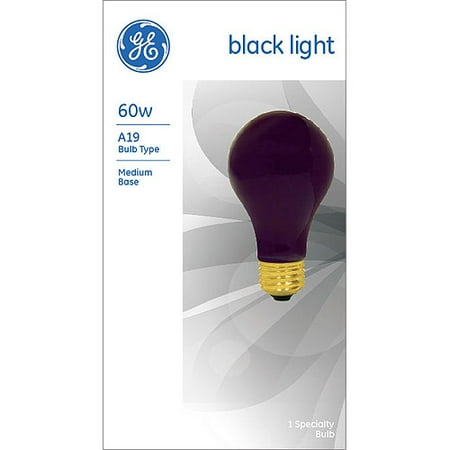 GE Incandescent 60W General Purpose A19 Black Light 1pk
