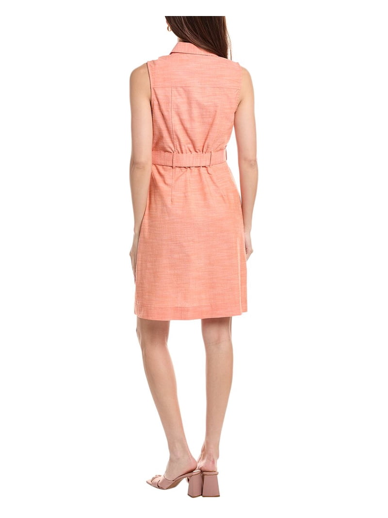 Sharagano womens Front Zip Shirtdress, 16, Orange - Walmart.com
