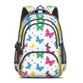 thumbnail image 2 of Butterfly and Polka Dot Multicolor Pattern Backpack for School, Cute School Bag with Adjustable Shoulder Straps and Padded Back, 16.9"x12.6"x5.9", 2 of 2