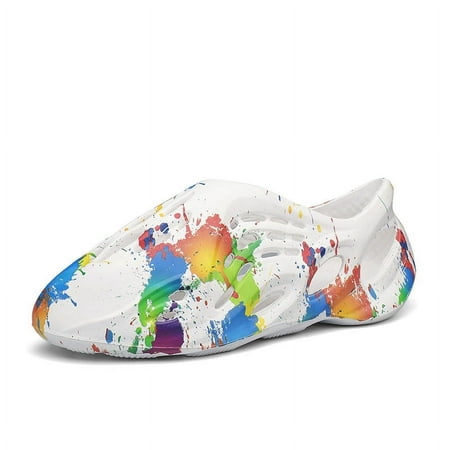 

2024 New Mens Womens Comfortable Casual Foam Runner Shoes with Insole Arch Support Lightweight Quick Dry Clogs Slide Slippers Summer Breathable Mesh Slippers - Multicolor