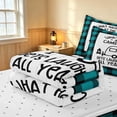 thumbnail image 5 of Erosebridal Happy Camping Camper Zipper Full Size Comforter Sets with Fitted Sheet and 2 Pillowcases, Black Teal Plaid Zipper Bedding Set, Reversible, 5 of 7