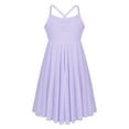 thumbnail image 4 of Xnihocha Kids Girls Ballet Dance Leotard Tutu Dress Cross Back Camisole Dress Modern Lyrical Dancewear Lavender L, 4 of 7