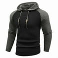 thumbnail image 4 of ZVNAΖH Mens Hooded Sweatshirt Long Sleeve Drawstring Color Block Knitted Hoodie Pullover Sweater, S-3XL, 4 of 4