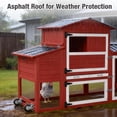 thumbnail image 5 of Aivituvin 83" Large Chicken Coop for 4-6 Chickens, Mobile Hen House Outdoor Wooden Poultry Cage with Wheels Nesting Box Run, Red, 5 of 11