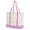 Natural / Pink, variant on Muka Canvas Tote Bags with an External Pocket, Top Zipper Closure Reusable Grocery Shopping Bag-Natural / Pink