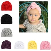 Udobuy 7 Pcs Baby Hat- Newborn Baby Girl Soft Cute Turban Knot Rabbit Hospital Hat (7 Pcs Set Knotted Hat)