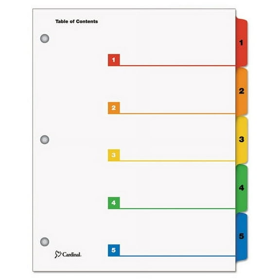 Onestep Printable Table Of Contents And Dividers, 5-Tab, 1 To 5, 11 X 8.5, White, 1 Set | Bundle of 2 Sets