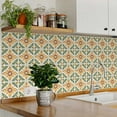 thumbnail image 3 of Mi Alma Floral Green Orange Tile Stickers - Removable Vinyl 4x4, 24 pcs, 3 of 16