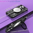 thumbnail image 6 of For Apple iPhone 15 Plus (6.7") Hybrid Magnetic Ring Stand Invisible Foldable Military Grade Shockproof Fit with Magsafe Phone Case Cover by Xpression - Silver, 6 of 8