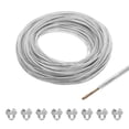 thumbnail image 1 of Uxcell 3/32 Clear Vinyl Coated Wire Rope 197ft Galvanized Steel with 8PCS M3 Loop Sleeves, 1 of 7