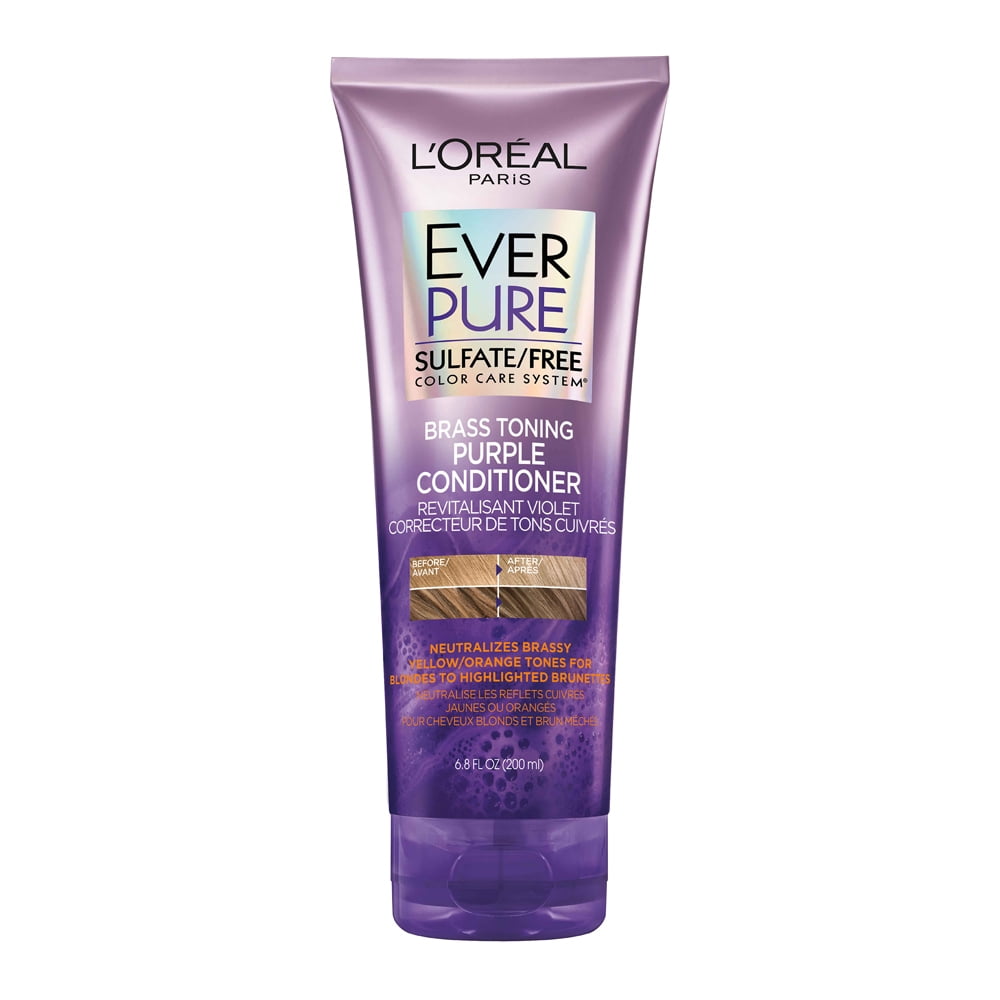 L'Oreal Paris EverPure Brass Toning Purple Sulfate Free Conditioner, 6.