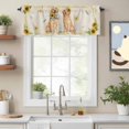 thumbnail image 2 of Cute Dog Valance Curtain Yellow Sunflower Daisy Vintage Summer Field Animal Window Valances Rod Pocket Short Curtains Window Treatments for Kitchen Bedroom Bathroom Laundry 56" x 16", 2 of 9