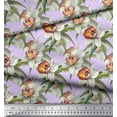 thumbnail image 2 of Soimoi Purple Heavy Canvas Fabric Leaves & Daffodil Floral Fabric Prints By Yard 58 Inch Wide, 2 of 3