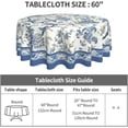 thumbnail image 5 of Silver Snowflakes Round Tablecloth 60Inch Christmas Winter Snow Table Cover with Xmas Tree Leaves Berry Table Cloth Heat Resistance Polyester Fabric for Kitchen Dining Camping Party Decor, 5 of 6