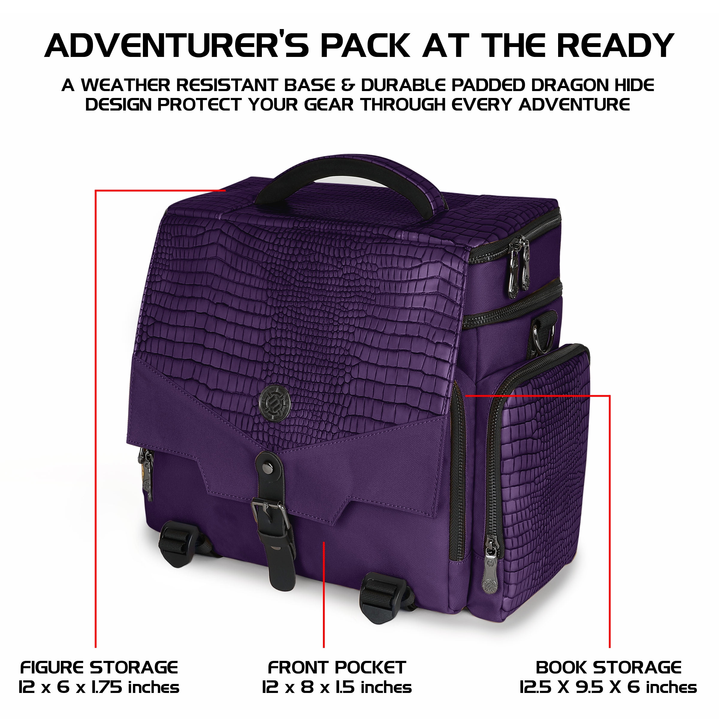 ENHANCE Collector's Edition Tabletop RPG Adventurer's DnD Bag with Dragon Hide (Dragon Purple)