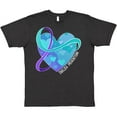 thumbnail image 3 of Inktastic Suicide Prevention Awareness Purple and Teal Heart Ribbon T-Shirt, 3 of 5
