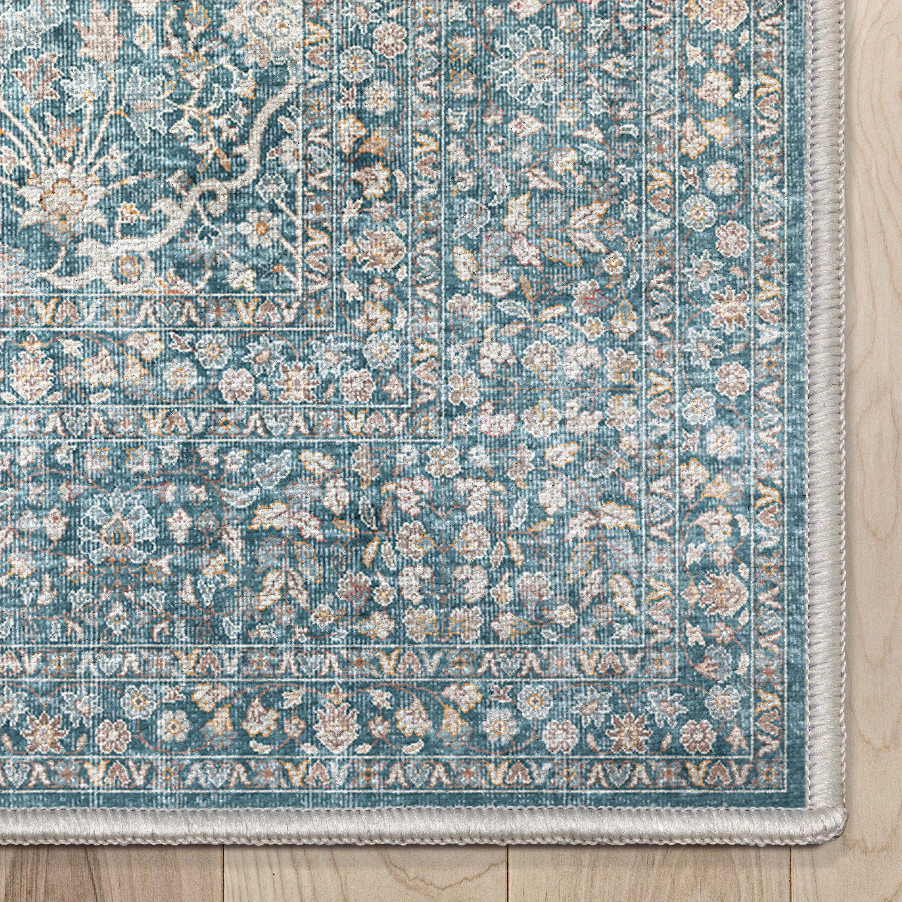 Well Woven Asha Isolde Vintage Oriental Blue 5'3" x 7'3" Flat-Weave Area Rug