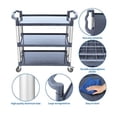 thumbnail image 4 of Kojooin 3-Tier Plastic Service Utility Cart with Wheels, Plastic Utility Cart Work Cart Lockable Wheel, Extra Large for Foodservice/Commercial/Restaurant/Office/Kitchen/Hotel, 4 of 7