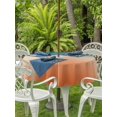 thumbnail image 3 of Outdoor Tablecloth with Umbrella Hole for Patio/Picnic/Party/Camping, Teal Burnt Orange Ombre Waterproof Table Cloth Round Cover Washable, Modern Gradient Abstract Art (Dia 60"), 3 of 8