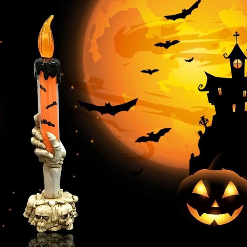 VicTsing 1PCS Halloween Ghost Skull Hand Candle Light LED Electronic