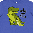 thumbnail image 4 of Inktastic I Love My Dad with Baby and Daddy Tyranasaurus Rex Youth T-Shirt, 4 of 5