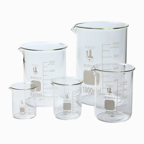 Karter Scientific 213a2 Borosilicate Glass Low Form Glass Beaker 50 100 250 500 1000 Ml Pack Of 5 Walmart Com