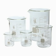 Karter Scientific 213A2 Borosilicate Glass Low Form Glass Beaker, 50/100/250/500/1000 mL (Pack of 5)