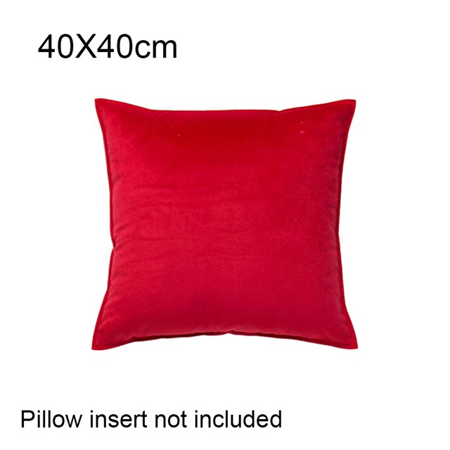 Baohd Seat Cushion Cover Solid Color Replacement Soft Decorative Skin-friendly Reusable Sofa Pillow Case Accessories Red 40x40cm