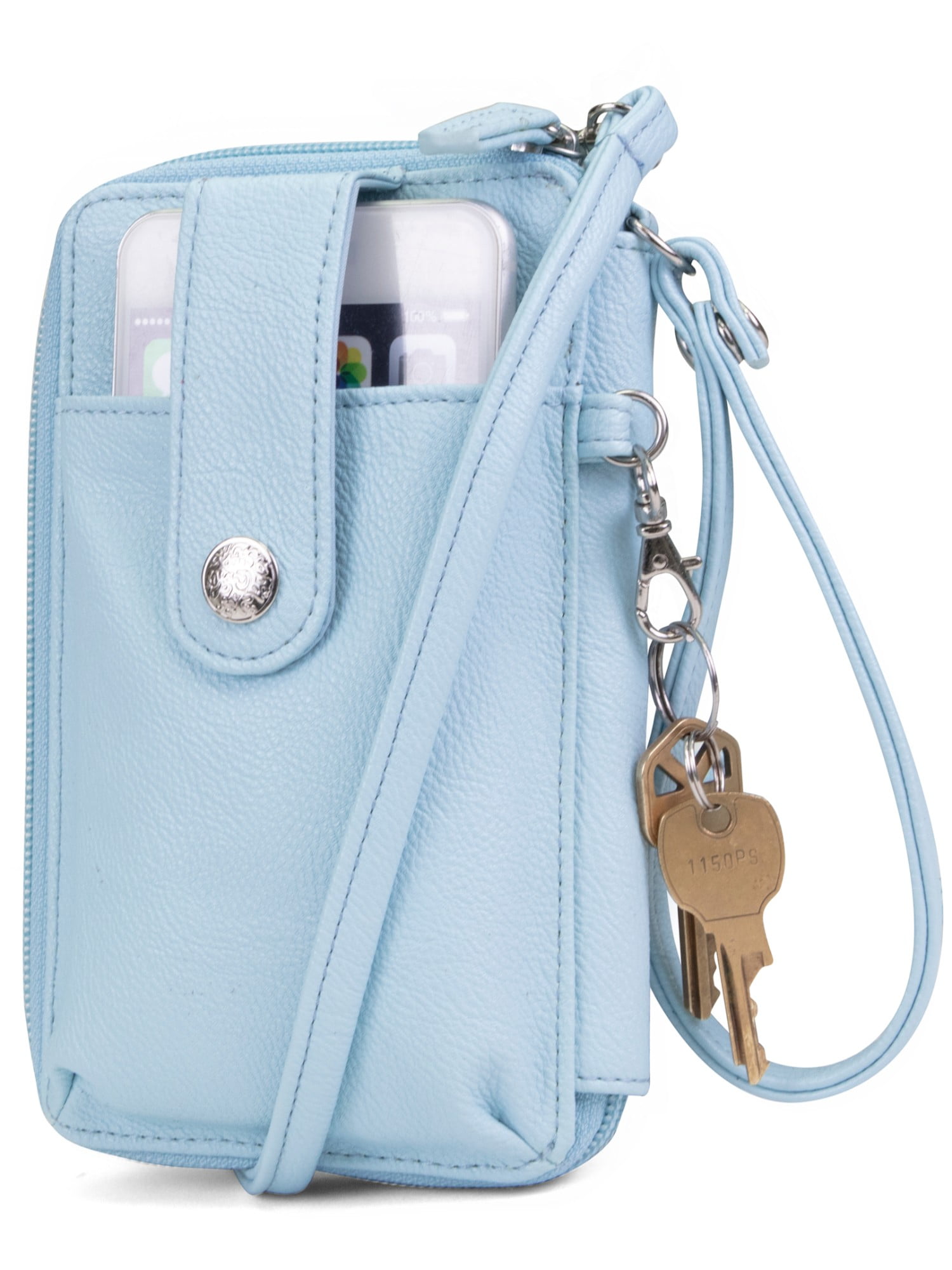 MUNDI Jacqui Vegan Leather RFID Womens Crossbody Cell Phone Purse Holder Wallet