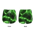 thumbnail image 6 of Uemuo Green Lightning Pattern Women's Athletic Shorts High Waisted Running Shorts with Liner Pockets Gym Elastic Workout Shorts-Large, 6 of 9