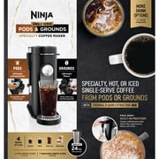 Ninja Pods & Grounds Specialty Single-Serve Coffee Maker, K-Cup Pod Compatible, Built-In Milk Frother, PB051, Black