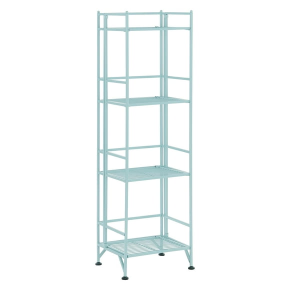Convenience Concepts Xtra Storage Four-Tier Folding Shelf with Green Metal Frame