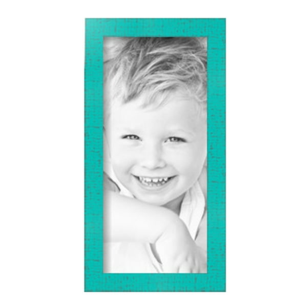 ArtToFrames 6" x 13" Aqua Picture Frame, 6x13 inch Green Wood Poster Frame (WOM-5186),  Pack
