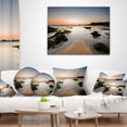 thumbnail image 4 of Designart Dark Waters at Sunset - Seashore Photography Throw Pillow - 18x18, 4 of 5