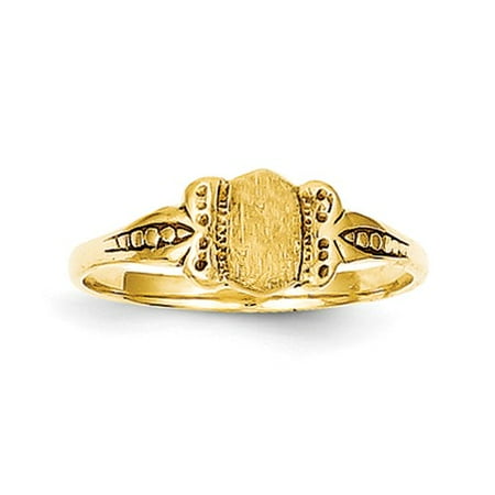 14k Yellow Gold Engravable Childs Signet Ring