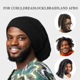 thumbnail image 2 of Gorro de satén para hombre, para dormir, Fittia Loc, con rastas, color negro, 2 of 7