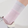 thumbnail image 1 of Ohufall Women's Color Block Thin Style Pile Socks Breathable In Tube Socks Socks, 1 of 5