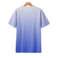 thumbnail image 4 of Scyoekwg Womens Summer Tops Round Neck Basic Tops Lightweight Loose Trendy Gradient Color Blouses (Light Blue,XXL), 4 of 5