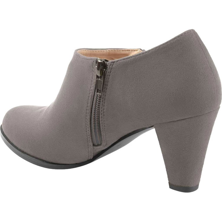 Women s Journee Collection Sanzi Shootie Grey Faux Suede 7 M