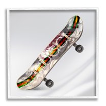 Stupell Industries Upscale Fashion Patterned Skateboard Dazzling Glam Design Graphic Art White Framed Art Print Wall Art, Design by Ziwei Li