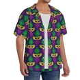 thumbnail image 4 of Sigee Mardi Gras Carnival3 Print Men's Shirts Casual Button Down Short Sleeve Summer Beach Shirt Hawaiian Vacation Shirts Tee Shirt-Medium, 4 of 7