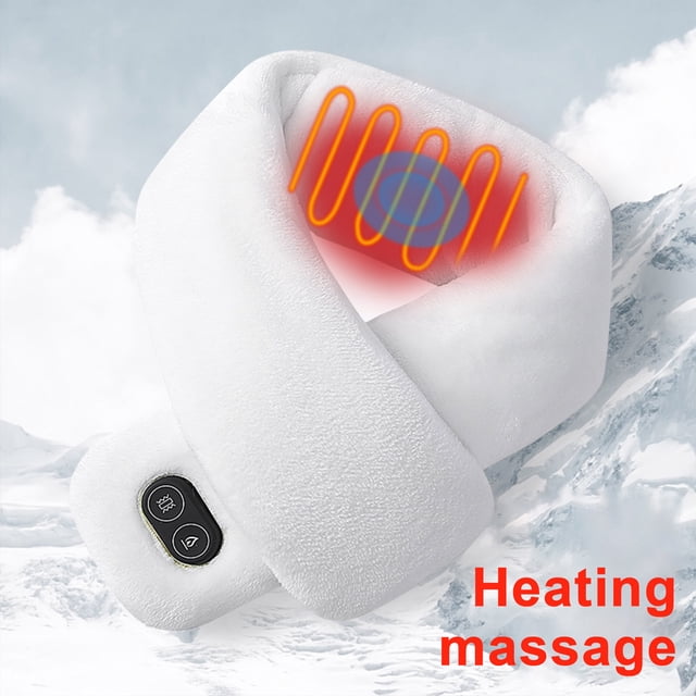 DPTALR Unisex Long Rechargeable Heating Scarf Dual Control Intelligent Heating Neck Support Vibration Massage Scarf