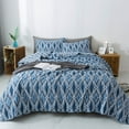 thumbnail image 1 of True Blue Diamond Stitch Reversible Bedspread Set, 1 of 2