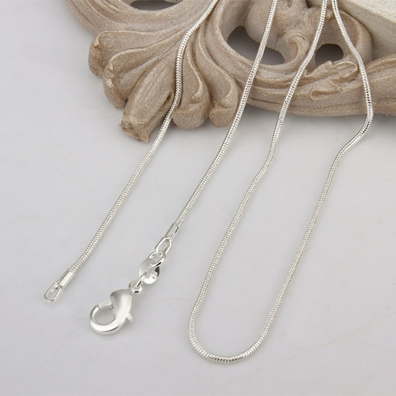 925 Sterling Silver Chain 925 Silver Jewelry Snake Chain Necklace 1MM 925 Silver Jewelry Matching Chain Creative Snake Chain