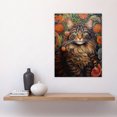 thumbnail image 2 of Norwegian Forest Cat Floral Painting Detailed Animal Portrait With Spring Garden Flower Blooms Large Wall Art Poster Print Thick Paper 18X24 Inch, 2 of 5