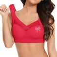 thumbnail image 2 of WCJM Red Women's Non Underwire Lace Vest Underwear Thin Side Adjusting Bra, 2 of 4