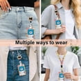 thumbnail image 3 of MaxxMarket Black Cat Flower Lanyards for Badges, Cute ID Badge Holder with Retractable Reel Clip Nametag, Vertical ID Protector Gift for Nurse Teacher Student, 3 of 16