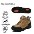 thumbnail image 4 of Mens Hiking Snow Boots Padded Warm Cotton Shoes Non-slip Lightweight Sneakers Waterproof Fur Lined Bare Boots Brown 8.5 UK, 4 of 7