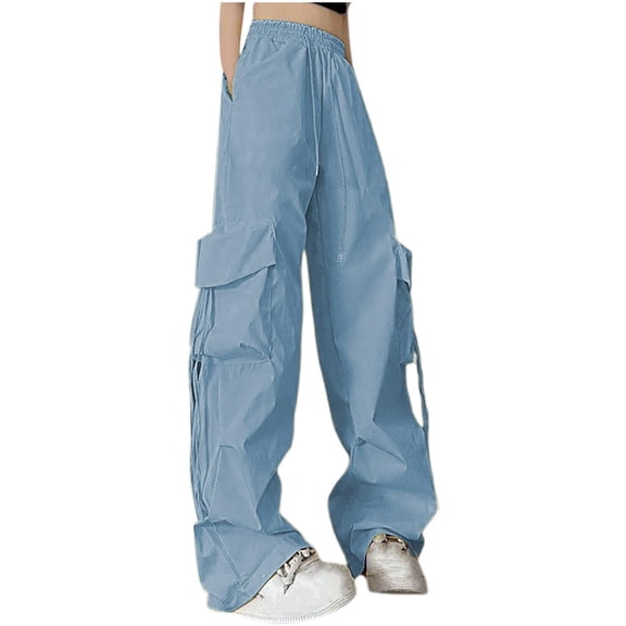 uublik Women's High-Rise Jeans High Waisted Stretchy Straight Leg Elastic Waist Trendy Denim Pants, Blue
